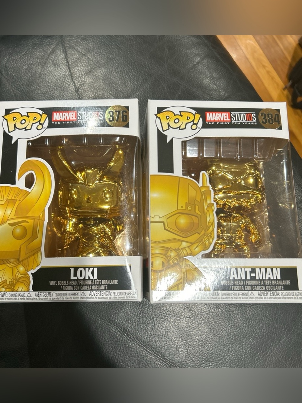 LIMITED EDITION RARE Funko Pop! Marvel Studios Loki & Ant-Man Gold Chrome Set